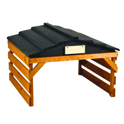 Wooden planks and building materials displayed in an outlet store