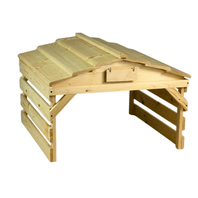 Stack of wooden planks at Plokk outlet store