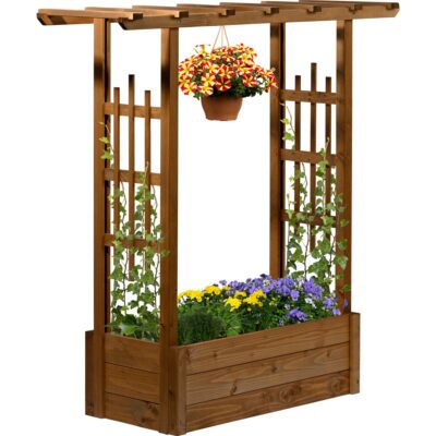 Wooden pergola with a modern design for outdoor spaces