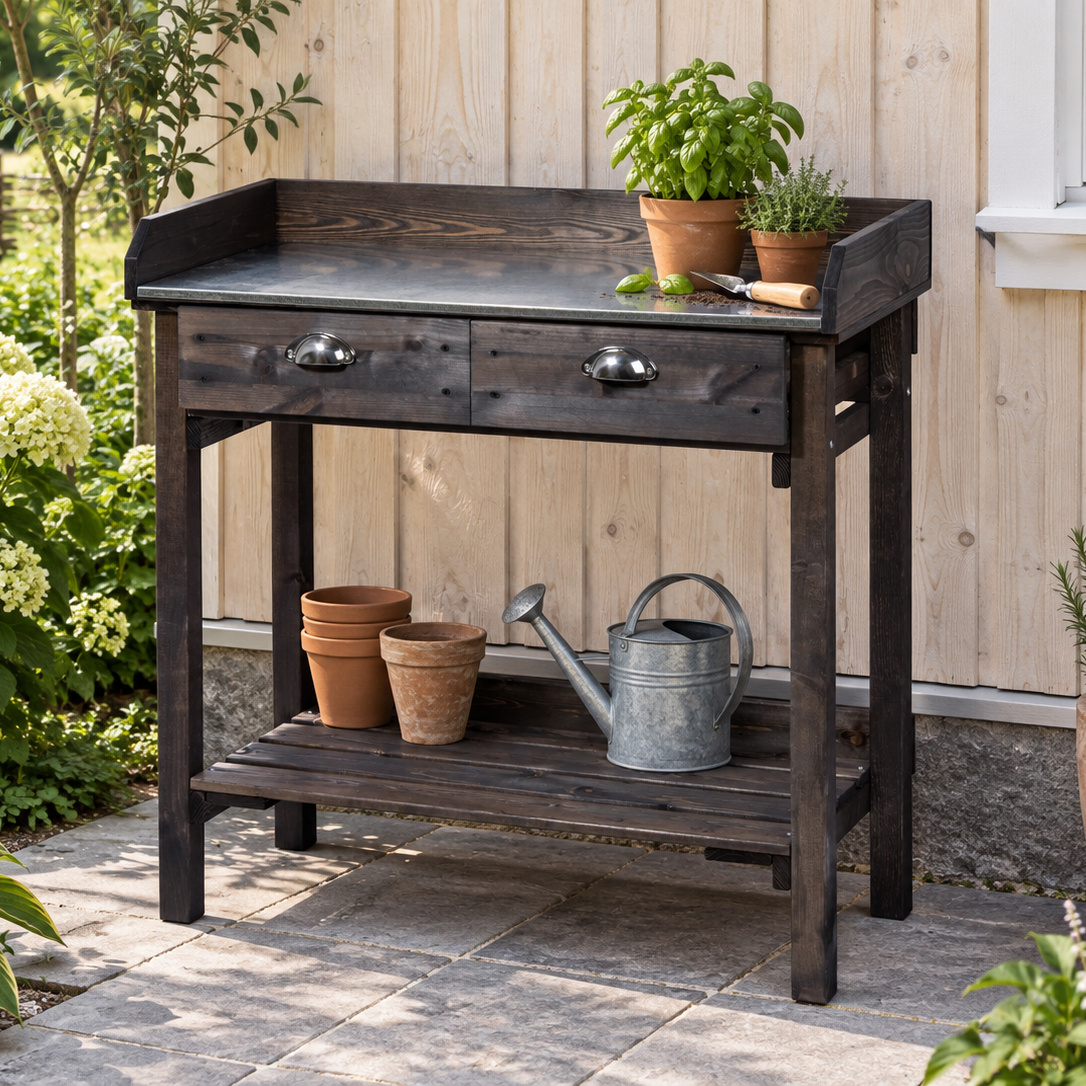 Istutuslaud sahtlitega, must — PLOKK 3112 lifestyle 1x1